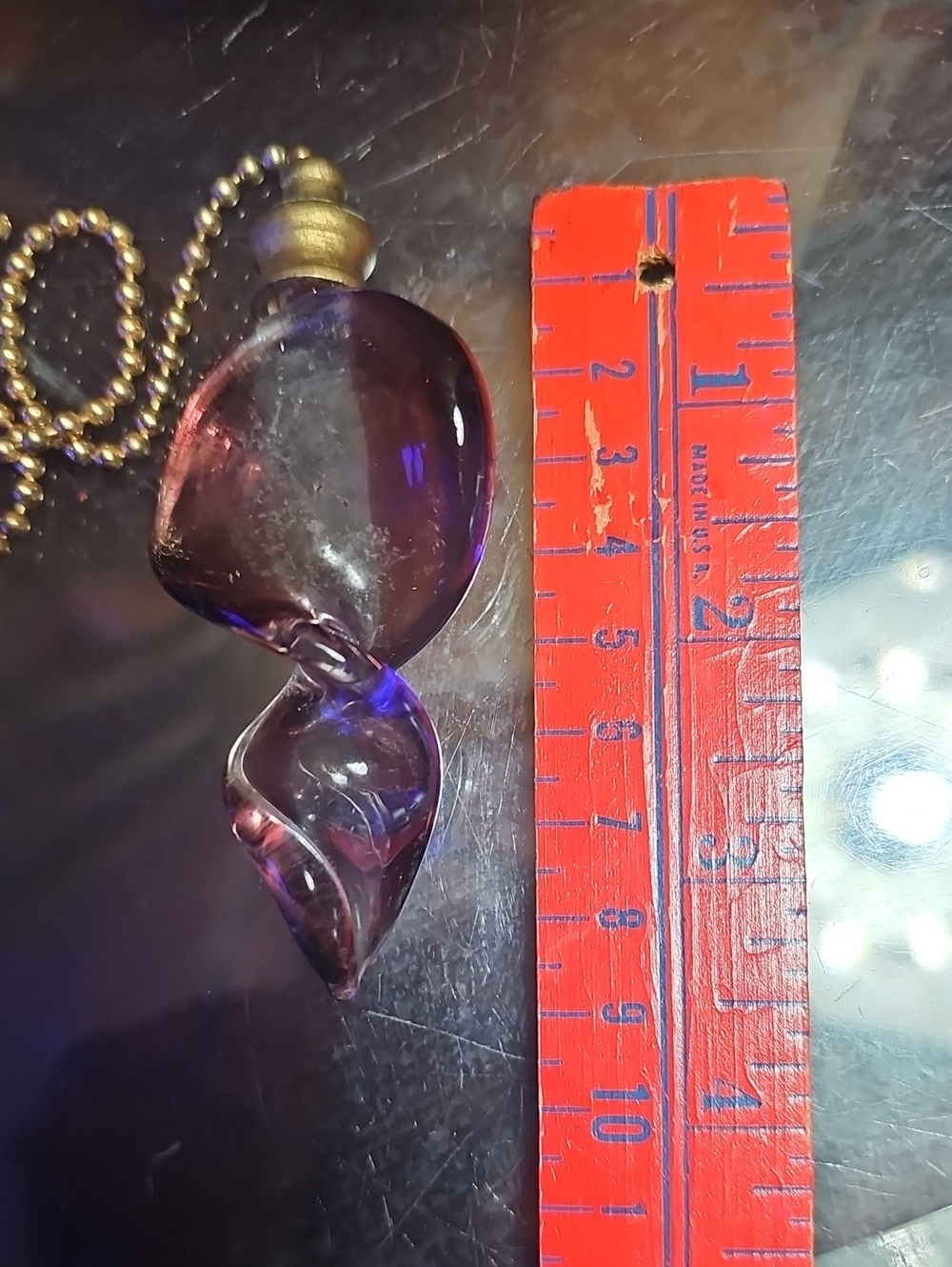 Glass Teardrop Pendant Ceiling Fan Pull Cord Purple